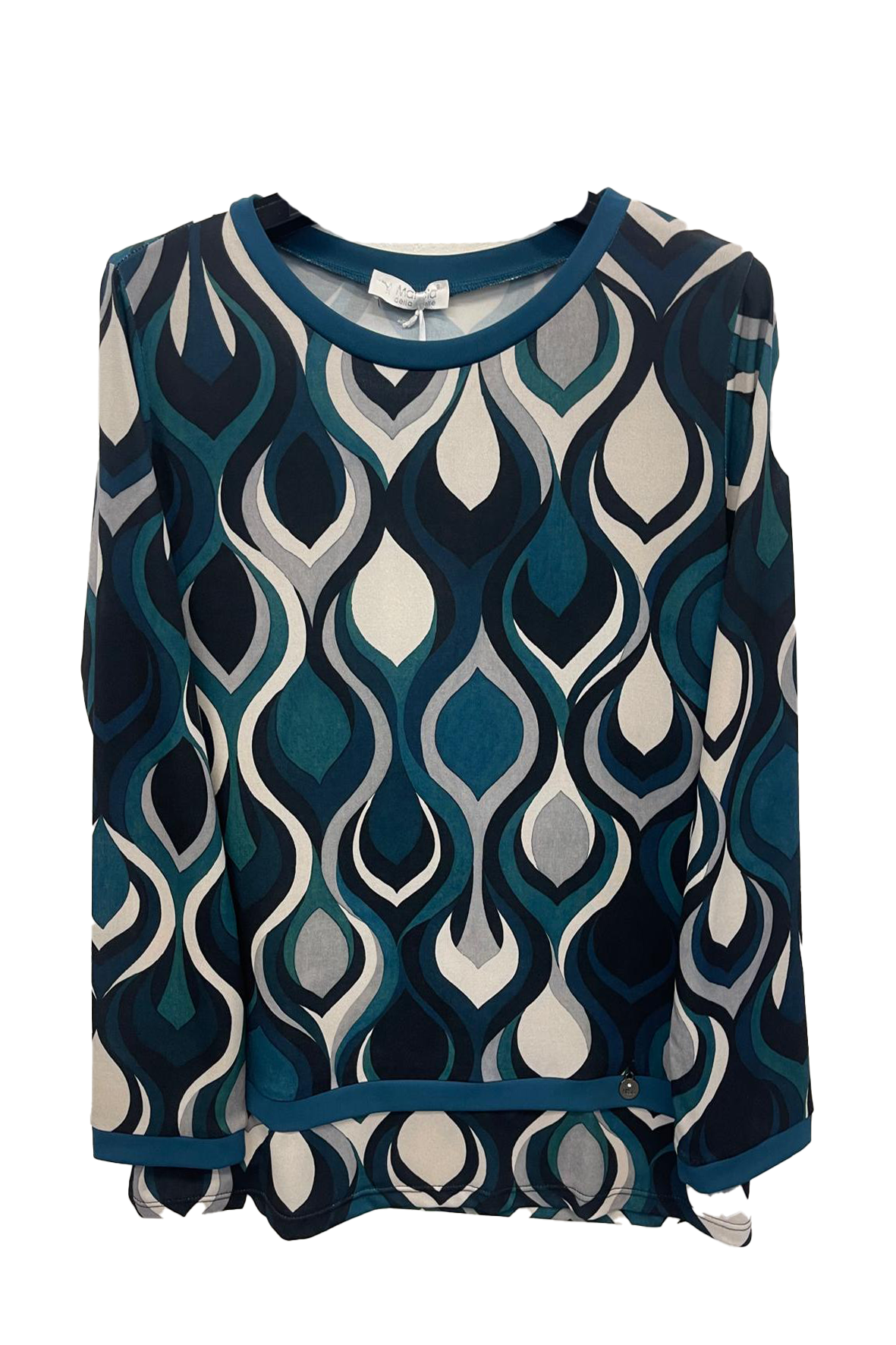 maglia fantasia con georgette PER25667 OTTANIO MARICLA