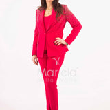 Tailleur con pioggia di strass Completo 3 pezzi SH409 FUCSIA SHARON