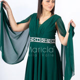 lungo con strass centrali RG60PA VERDE GIGLI CERIMONIA