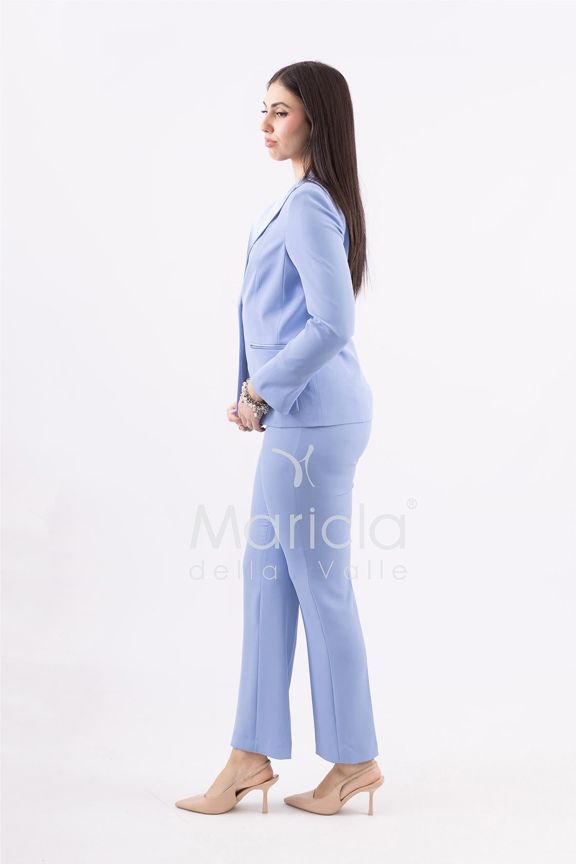 Completo tailleur collo smoking ROMI3872 CELESTE MARICLA