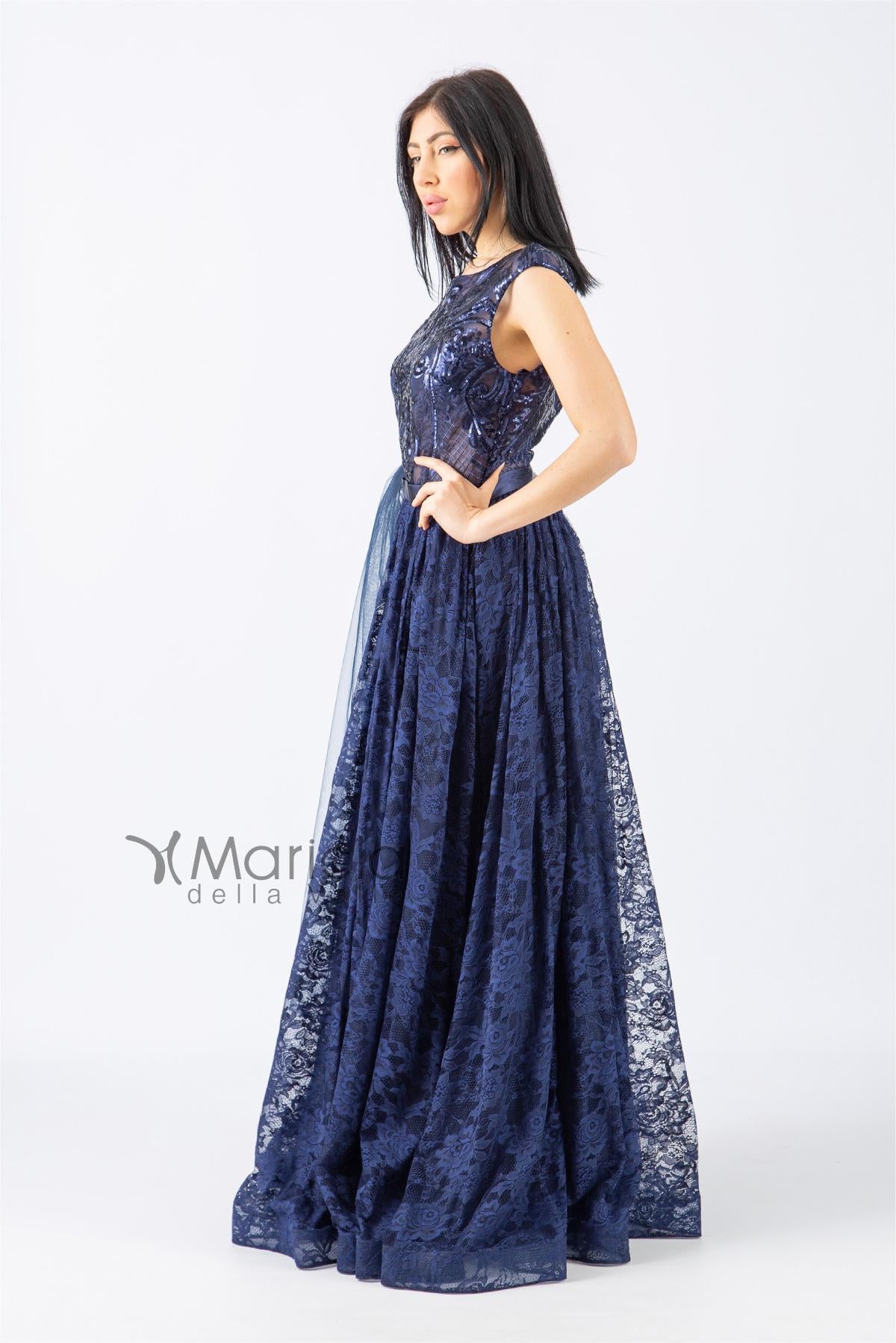 Abito in pizzo ANT1811 BLU ANTILLE ELEGANCE