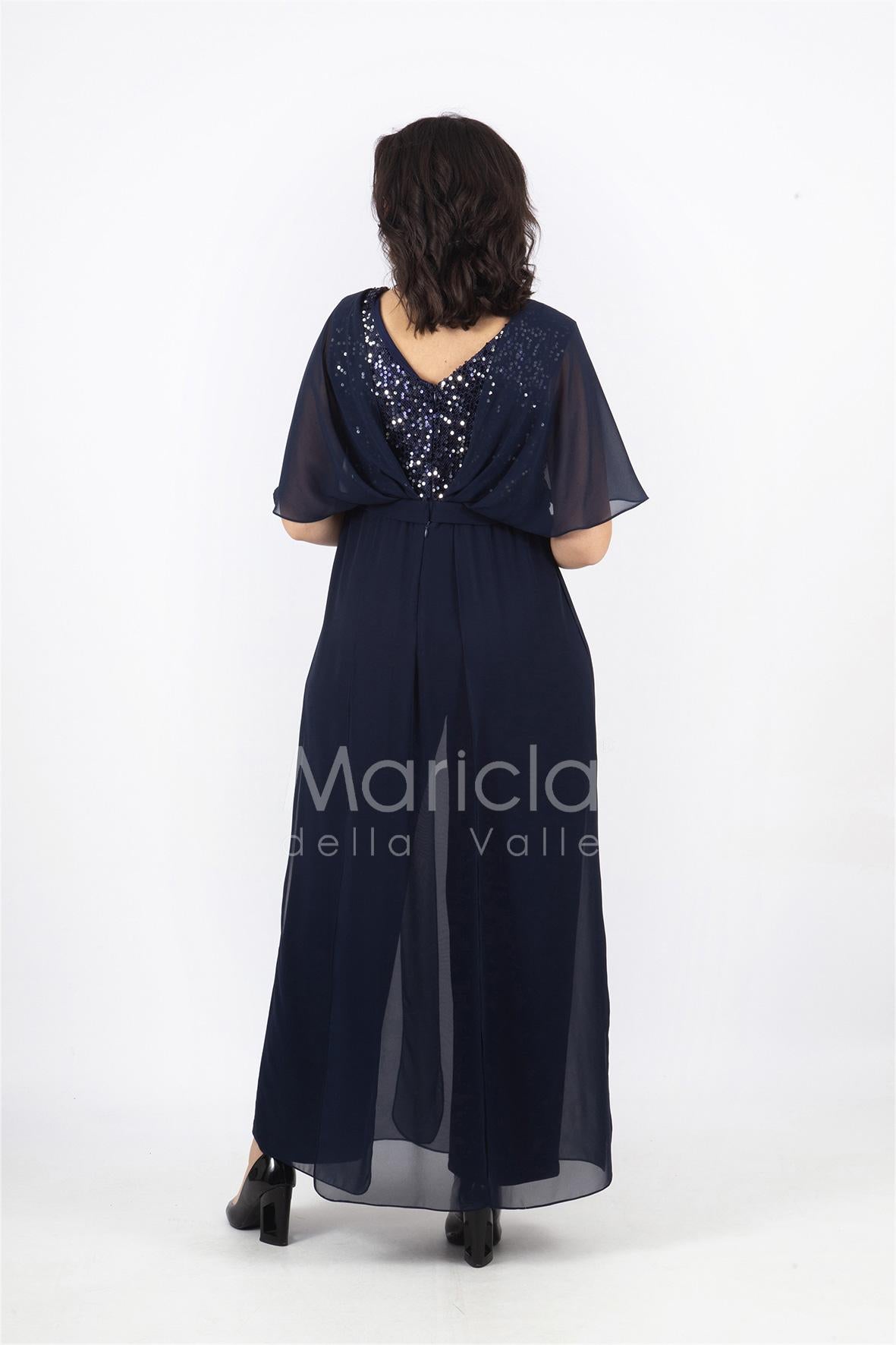 tuta corpetto paiette JC35041 BLU MARICLA ELEGANCE