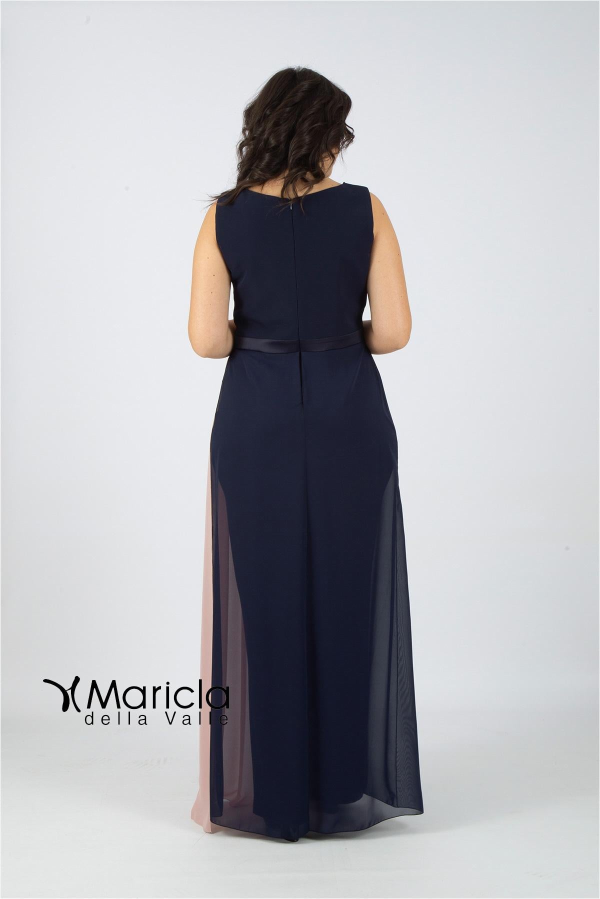 bicolore con ricamo PF100/22 BLU PAOLA FORTI