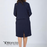 tubino+bolero PF410 BLU PAOLA FORTI