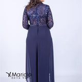 man.3/4 ricamo PF112 BLU PAOLA FORTI