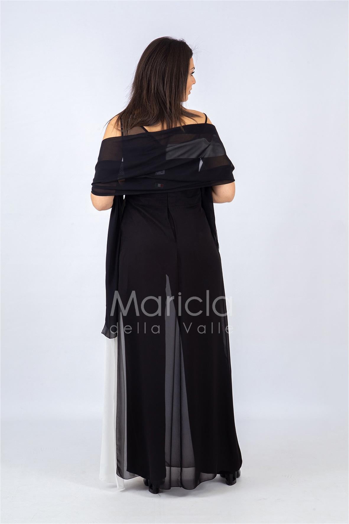 lunga bicol.c/baguette strass PF507 NERO PAOLA FORTI