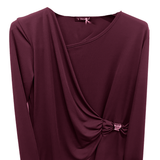 Blusa incrociata con dettaglio gioiello GR1468 AMARONE MARICLA