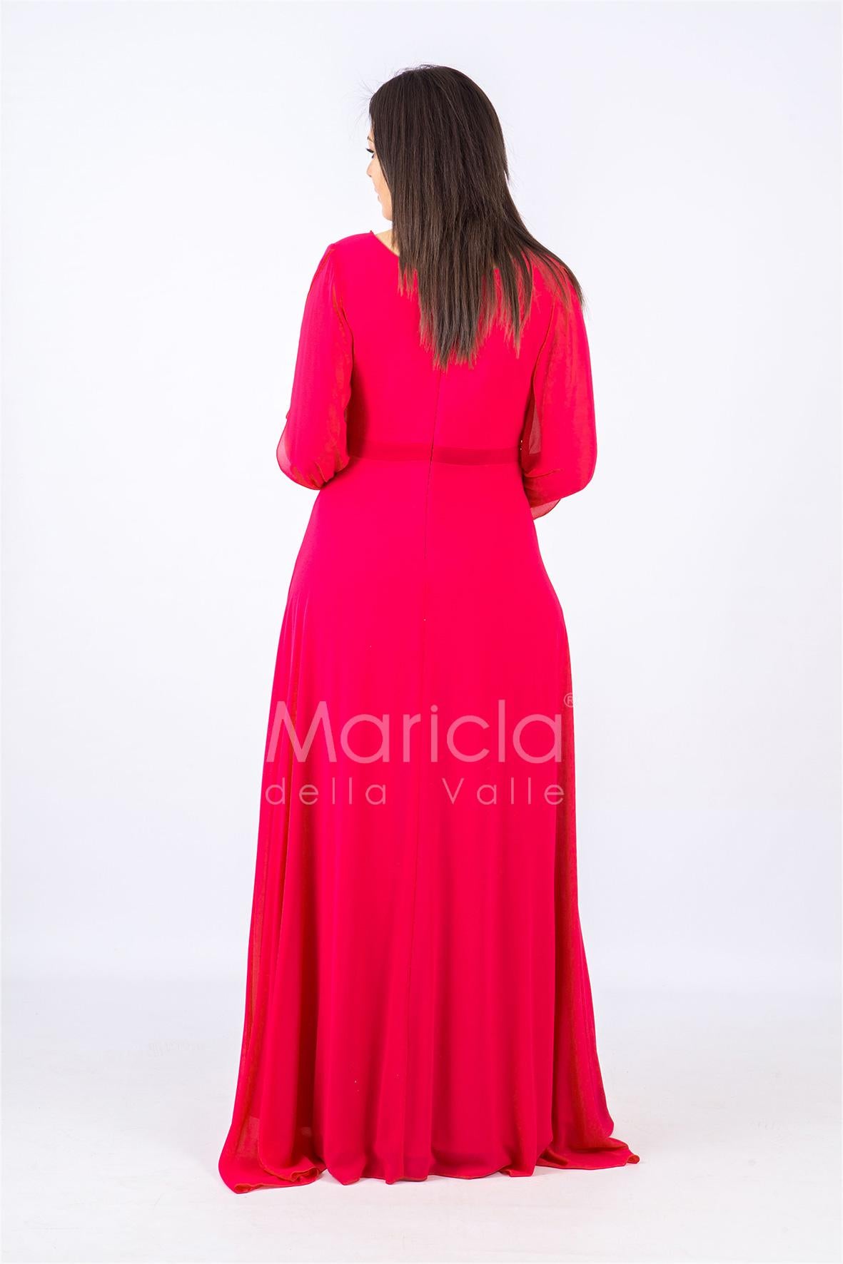 abito manica lunga PF607 FUXIA PAOLA FORTI