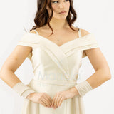 abito lungo scollo omerale SH854AL CHAMPAGNE SHARON