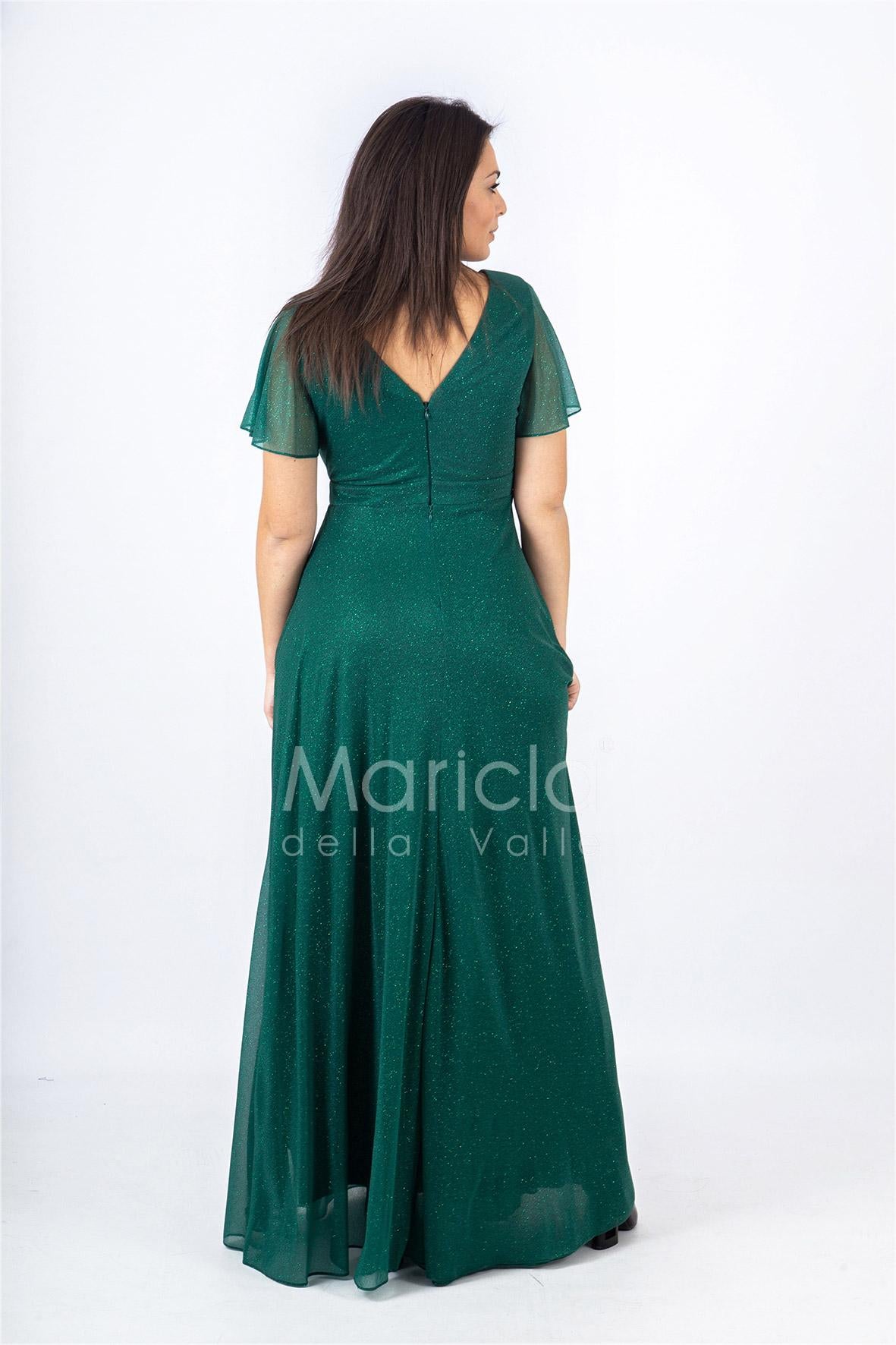 abito con fiore glitter JC34929 VERDE MARICLA ELEGANCE