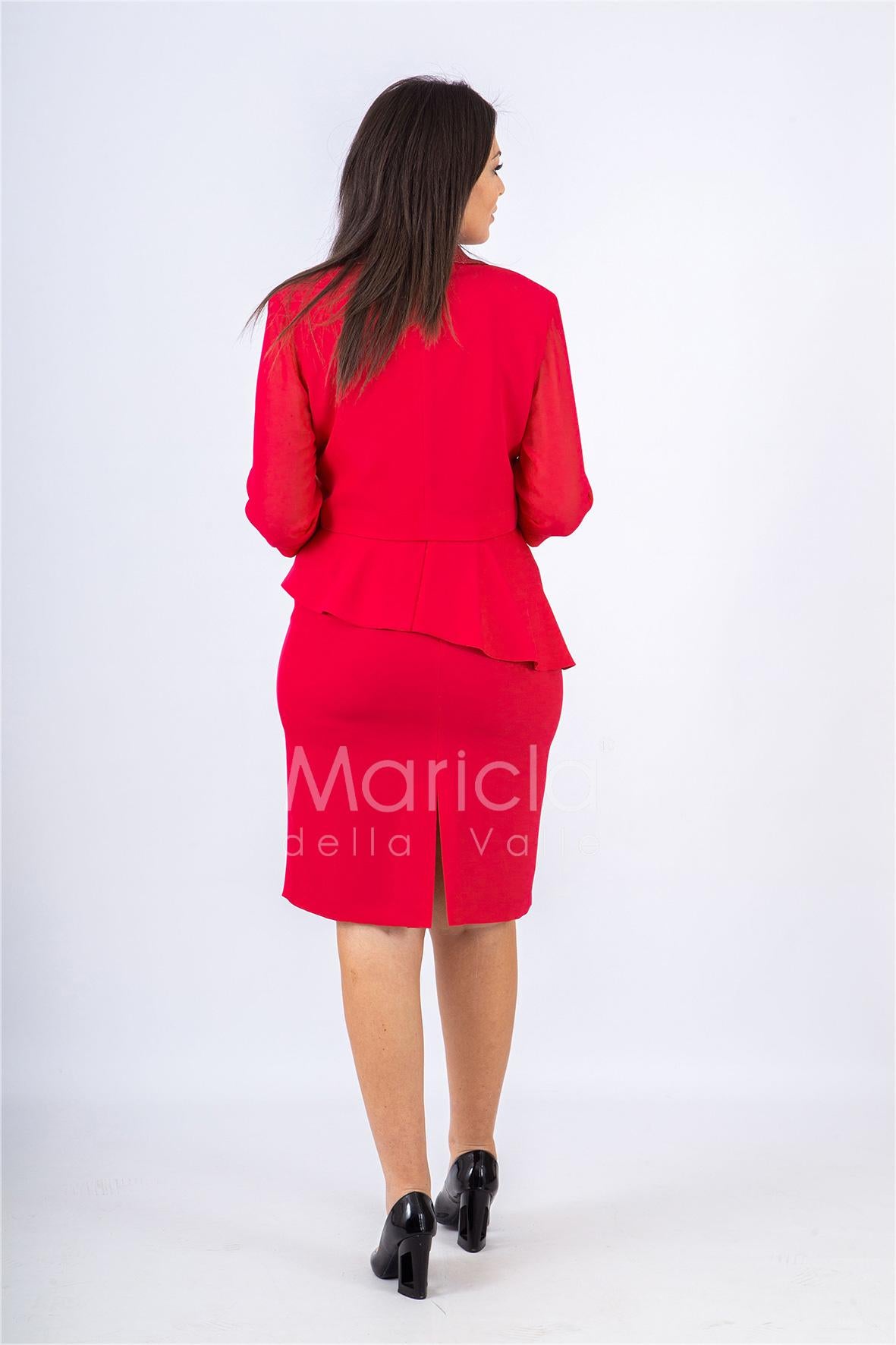 tubino con bolero e rouche SH108 FUXIA SHARON