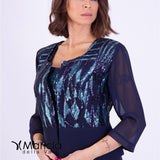 Tubino con giacchino<BR/> PF4000EX BLU PAOLA FORTI