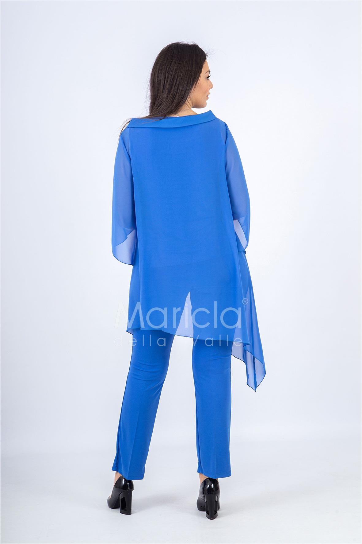 con casacca anello+fiore PF411 INDACO PAOLA FORTI