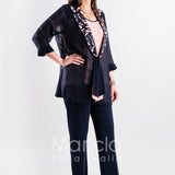 completo 3pz con giacca ricamata PF2190TP BLU PAOLA FORTI