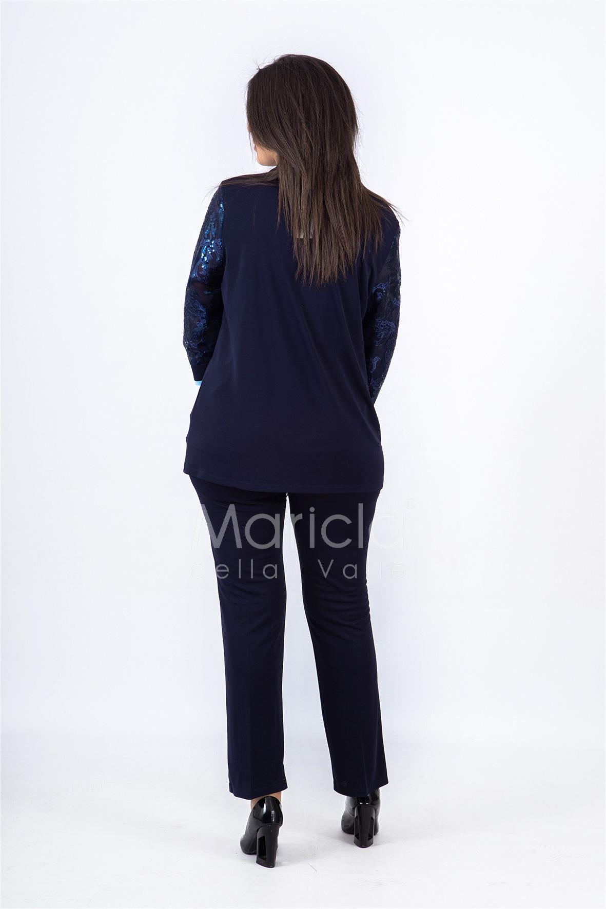 3 pz giacca paiette SH3010 BLU SHARON