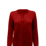 Maglia giacchino traforato 100% lana CF4380 AMARONE CARLA FERRONI