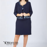 tubino+bolero PF410 BLU PAOLA FORTI
