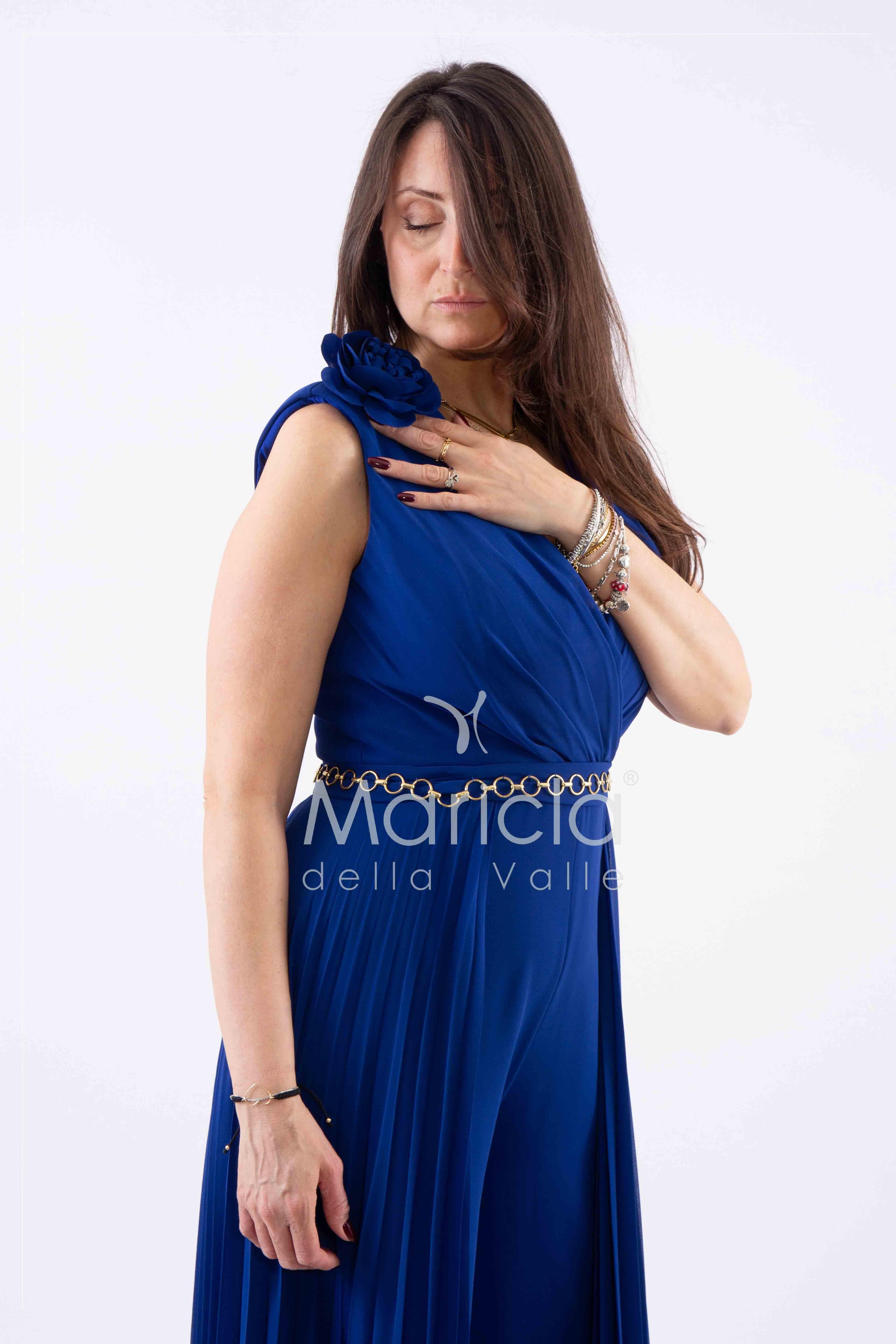 tuta con catena e plisse dietro GC3973 ROYAL GIGLI CERIMONIA