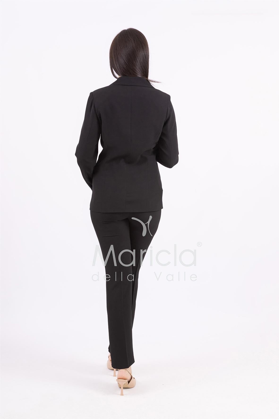 Tailleur con collo in paillettes ROMI3864 NERO MARICLA