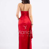 abito lungo paiette cuore HC7459 ROSSO MARICLA ELEGANCE