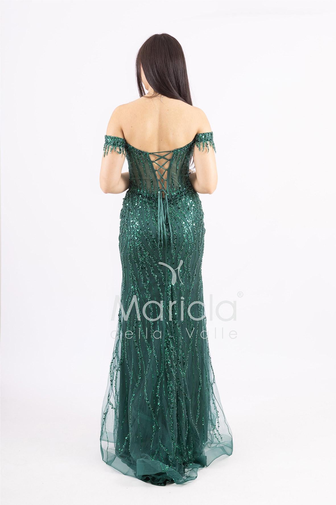 Abito a sirena scollo omerale FP881007 VERDE MARICLA ELEGANCE