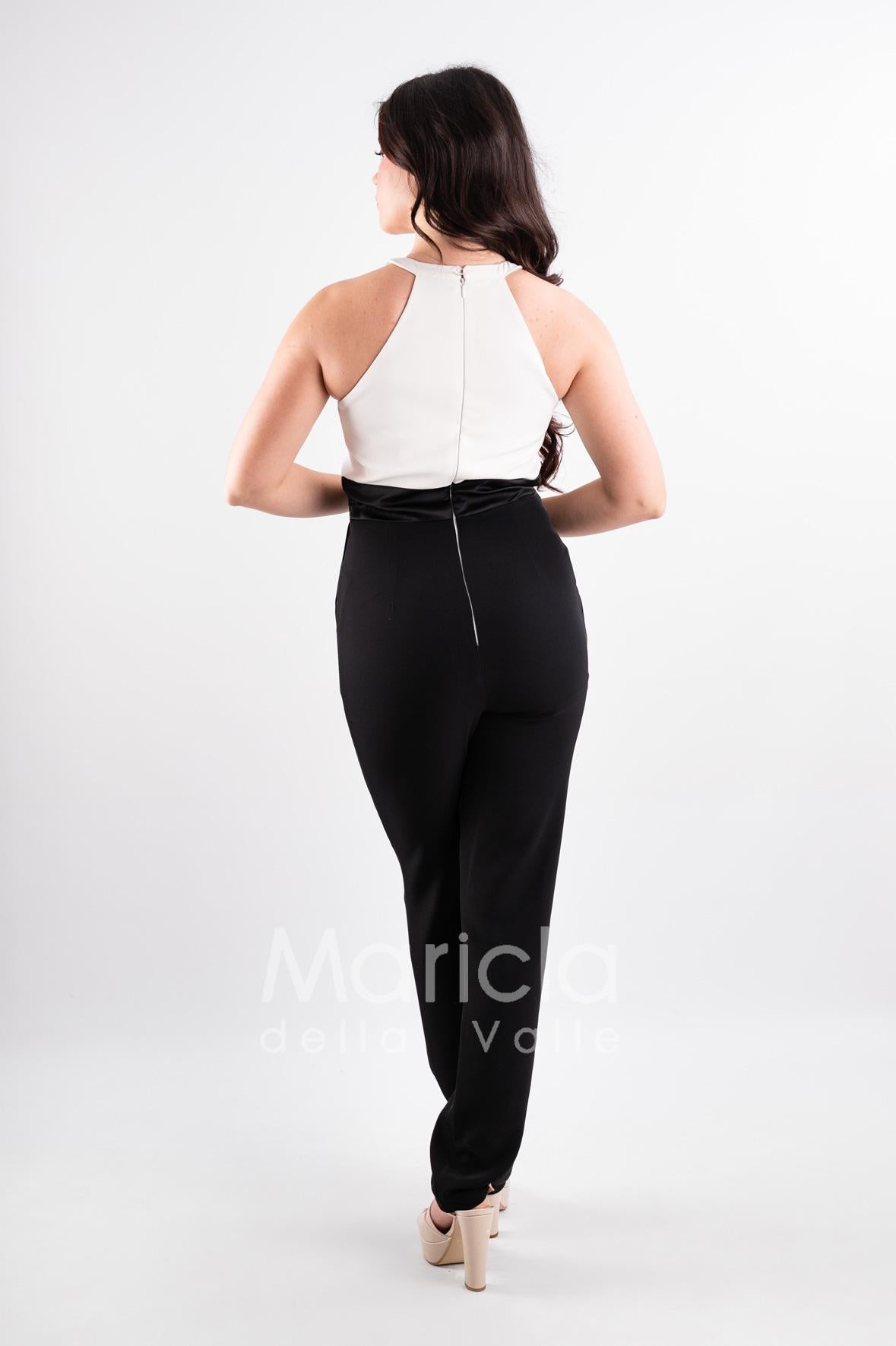 tuta pietre bicolore PF101 NERO/BIANCO PAOLA FORTI