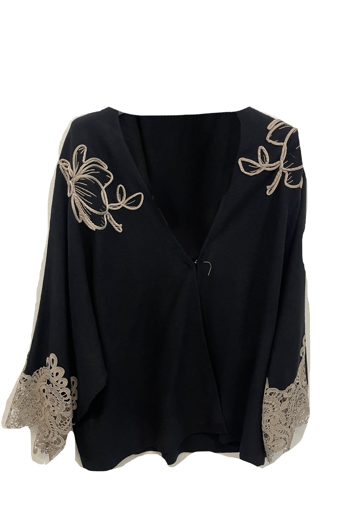 Cardigan Aperto con Ricami Floreali A26IMP01972 NERO MARICLA
