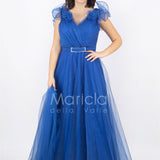 abito lungo arriccio manica JC28790 ROYAL MARICLA ELEGANCE