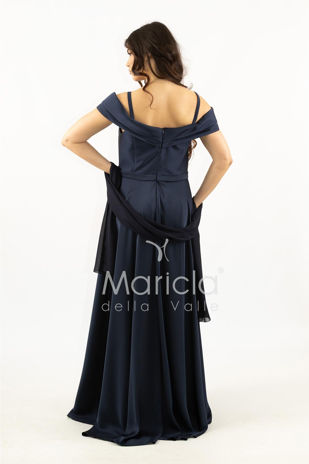 abito lungo scollo omerale SH854AL BLU SHARON