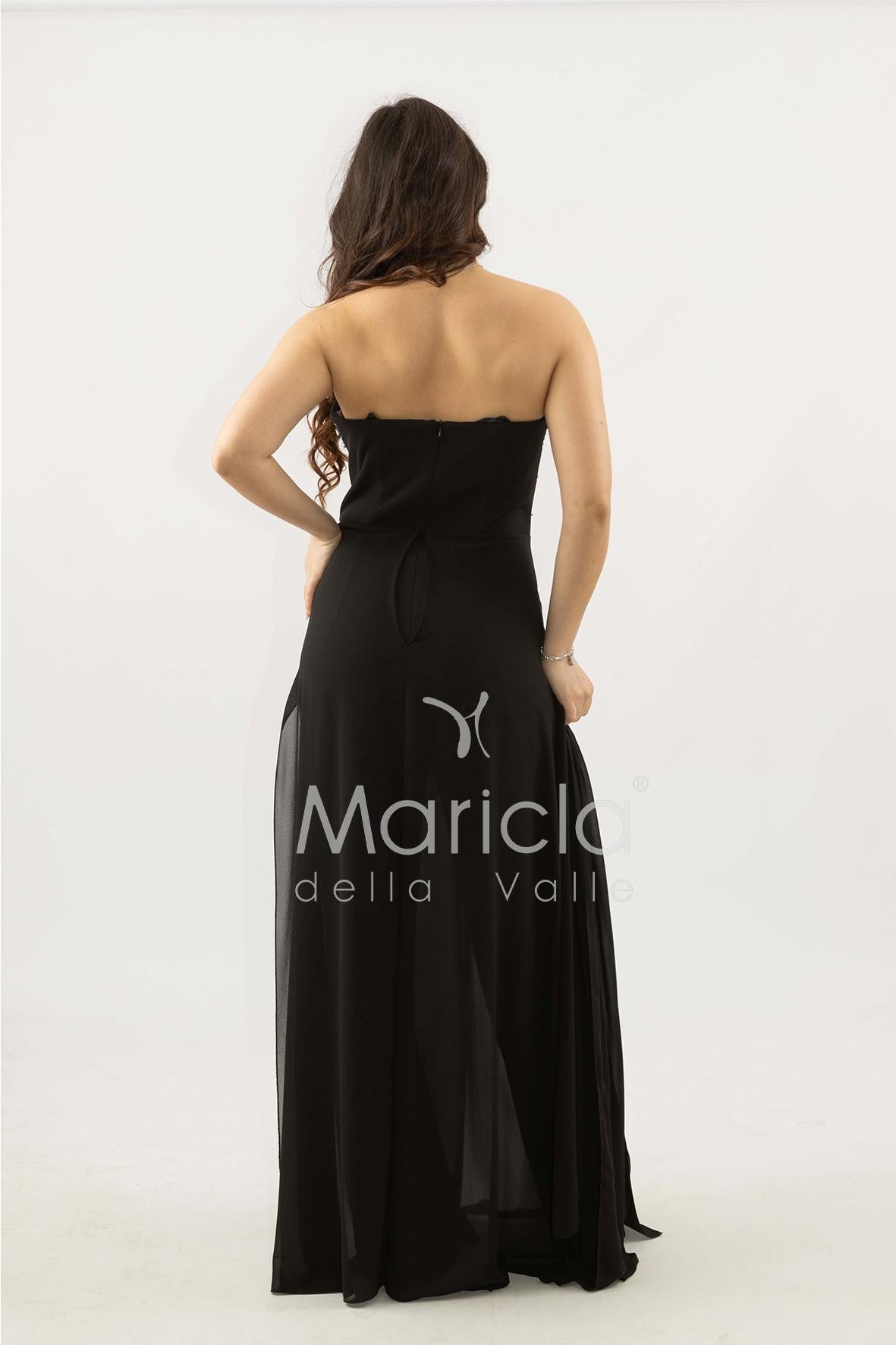 tuta con corpetto strass SH914TU NERO SHARON