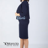 tubino+bolero PF410 BLU PAOLA FORTI
