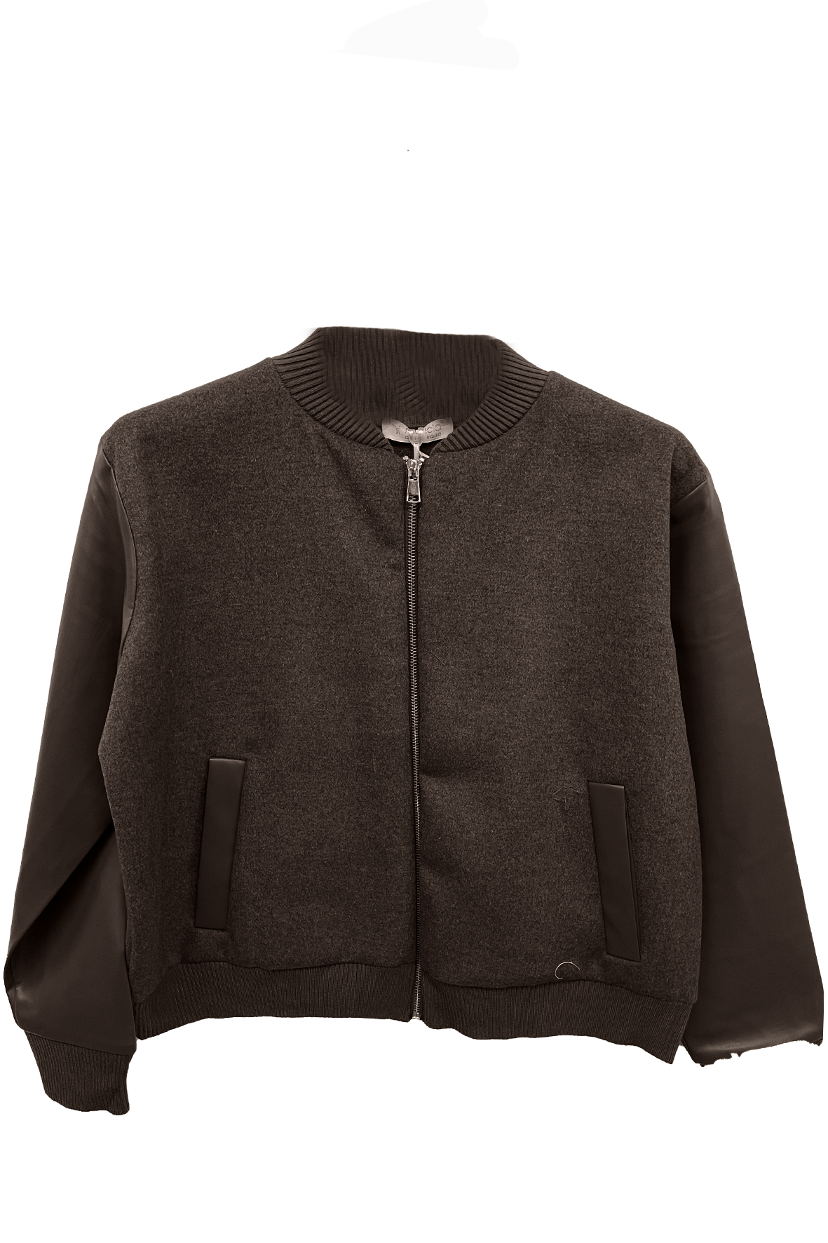 giacca zip panno e lana A26IMP03060 MORO MARICLA