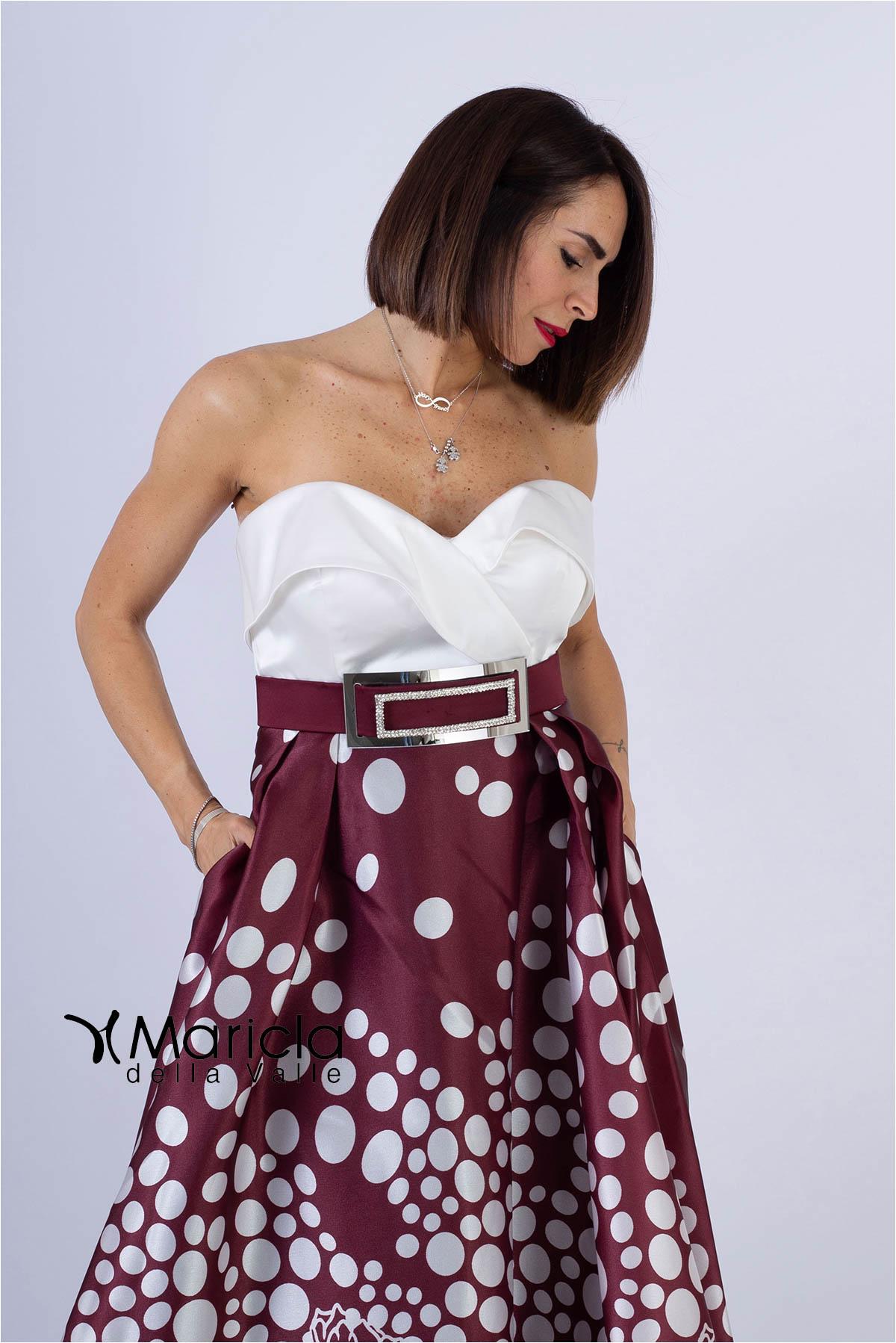 scollo cuore con pois RG3406 AMARENA GIGLI CERIMONIA