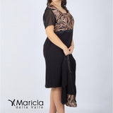 tubino+bolero PF410 NERO PAOLA FORTI