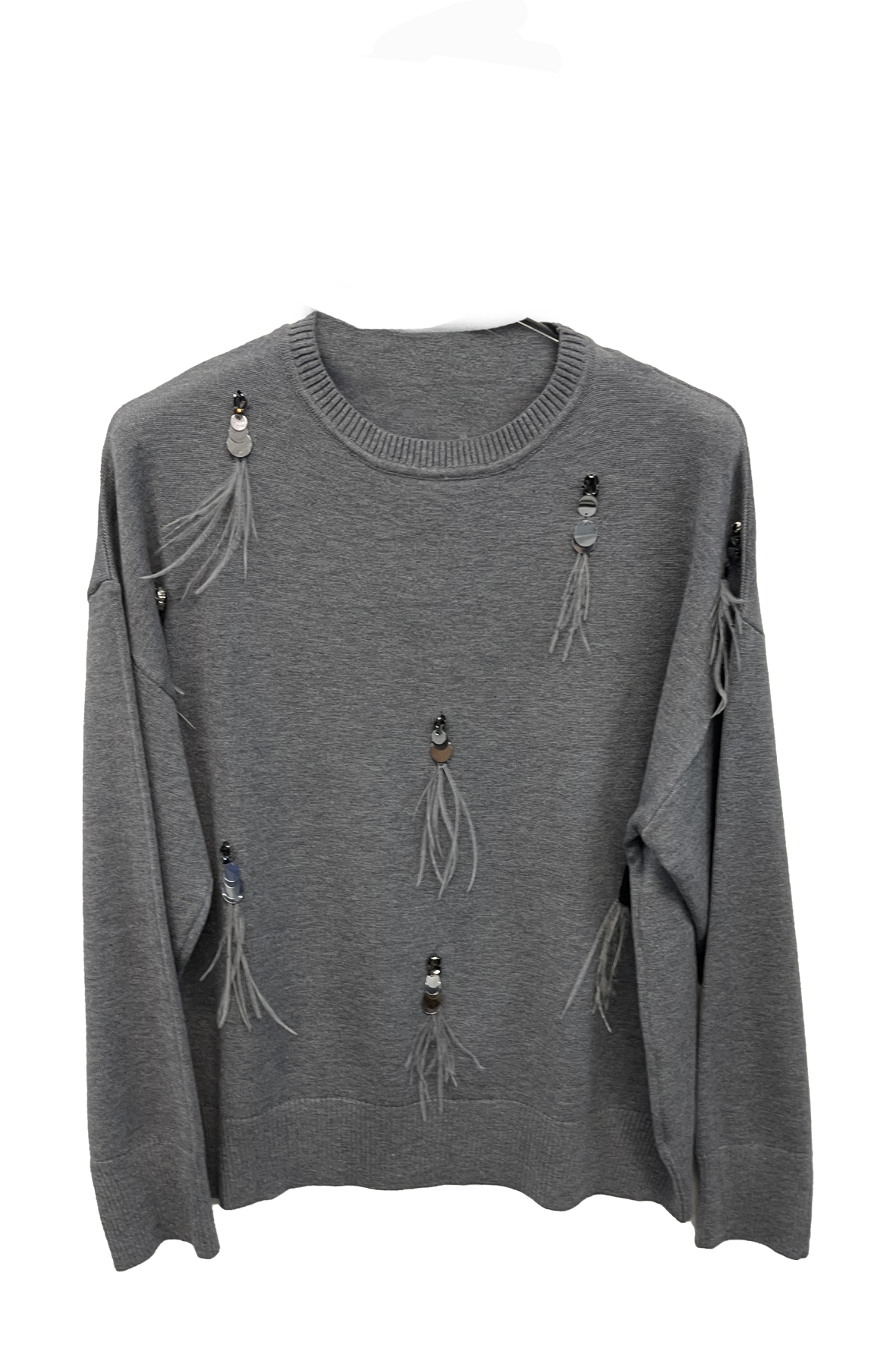 maglia con piume A26IMP90582 GRIGIO MARICLA