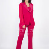 tailleur collo ricamo PF416 FUXIA PAOLA FORTI