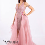 macramè con toulle CAN8053 ROSA MARICLA ELEGANCE