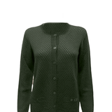 Maglia giacchino traforato 100% lana CF4380 VERDE CARLA FERRONI