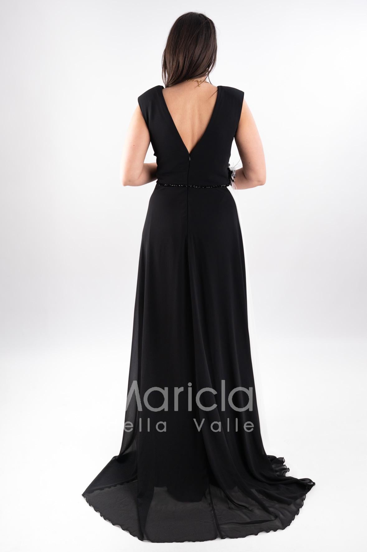 abito bicolore GC3872 NERO GIGLI CERIMONIA