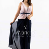 tuta con baschina e strass SH611 BLU SHARON