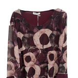 Blusa a fantasia astratta con strass DB10664 AMARONE MARICLA