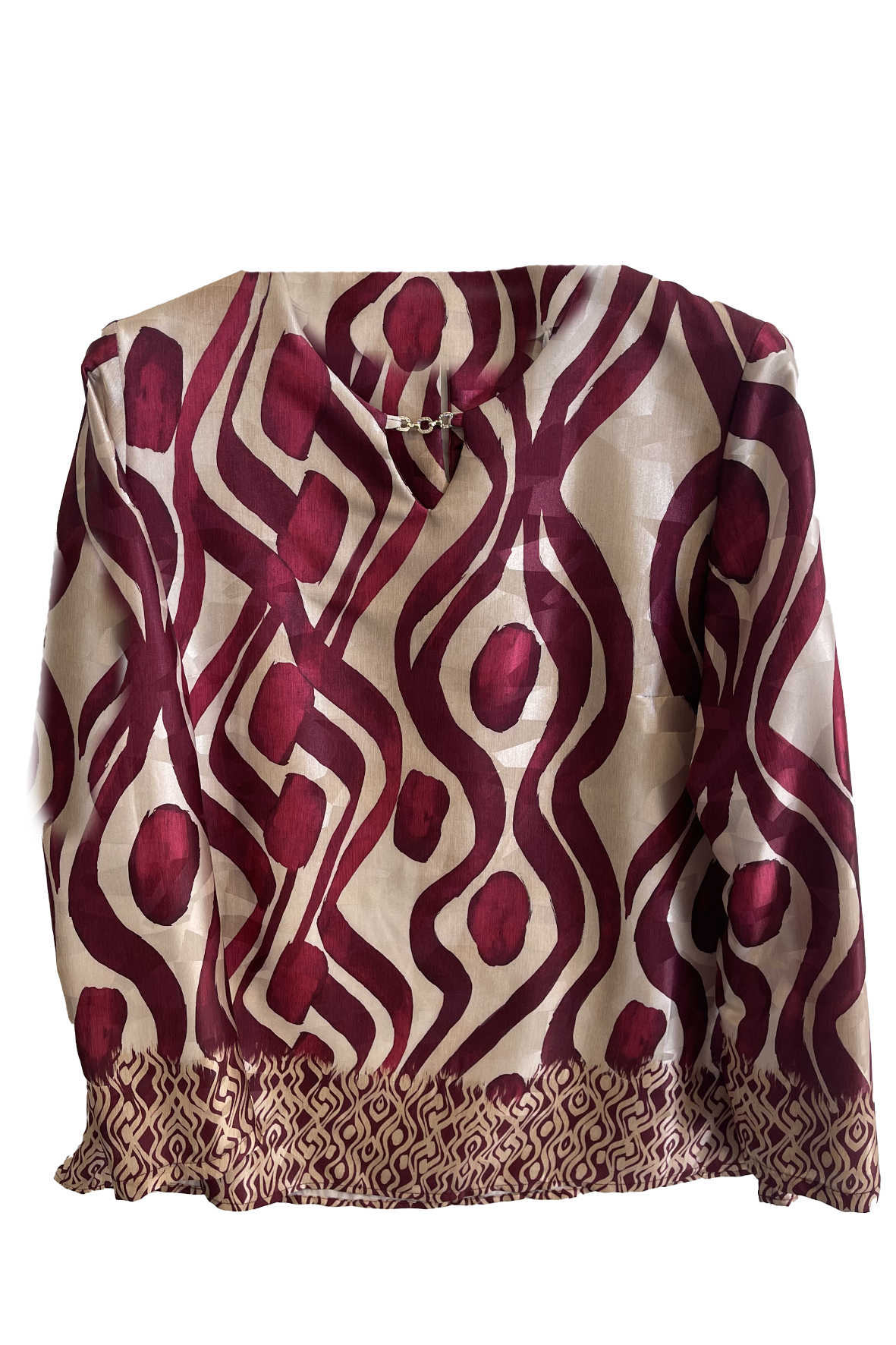 Casacca blusa fantasia astratta DB10673 AMARONE MARICLA