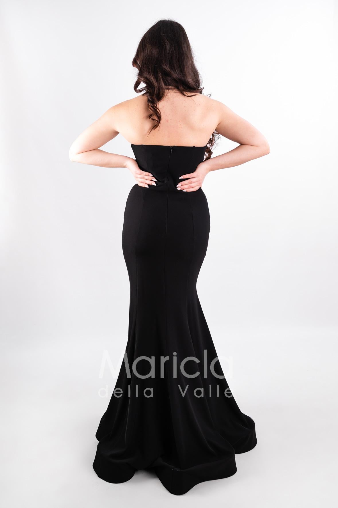 Abito corpetto strass SH511 NERO SHARON