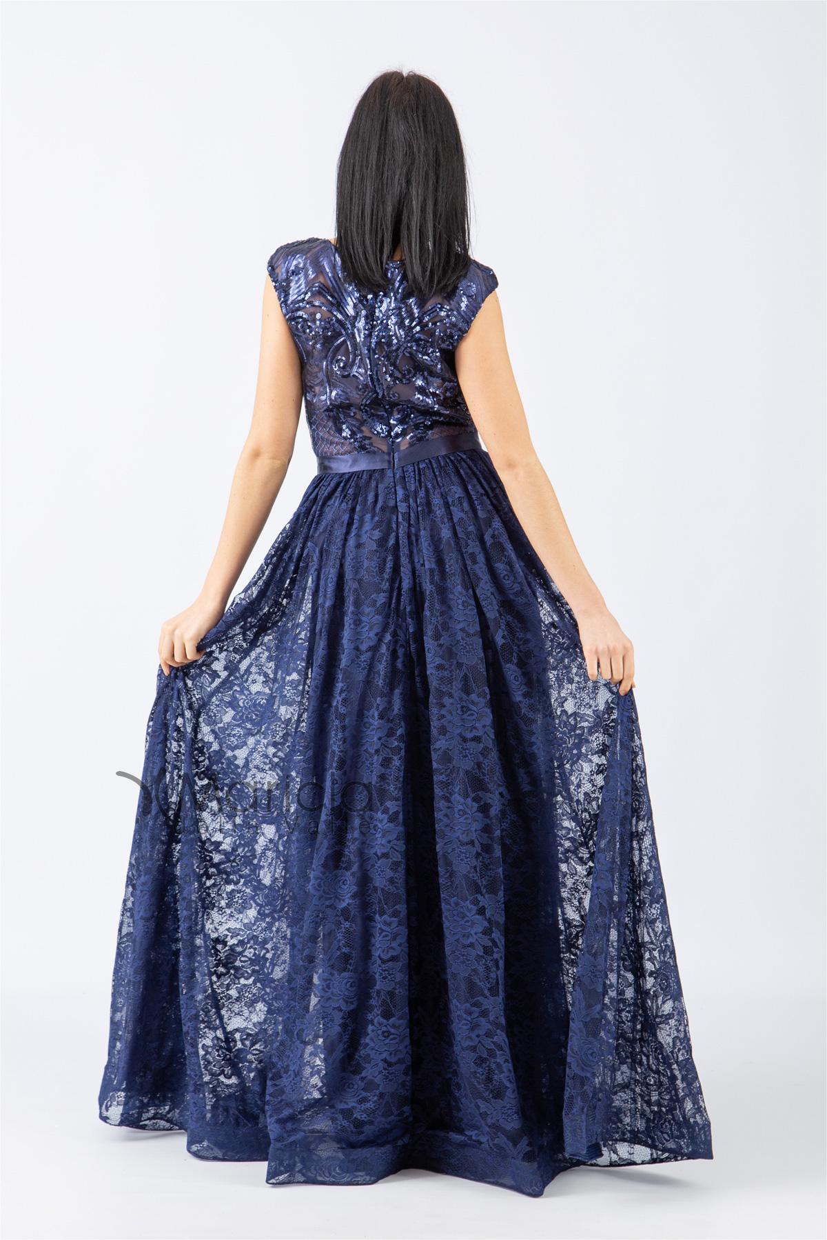 Abito in pizzo ANT1811 BLU ANTILLE ELEGANCE