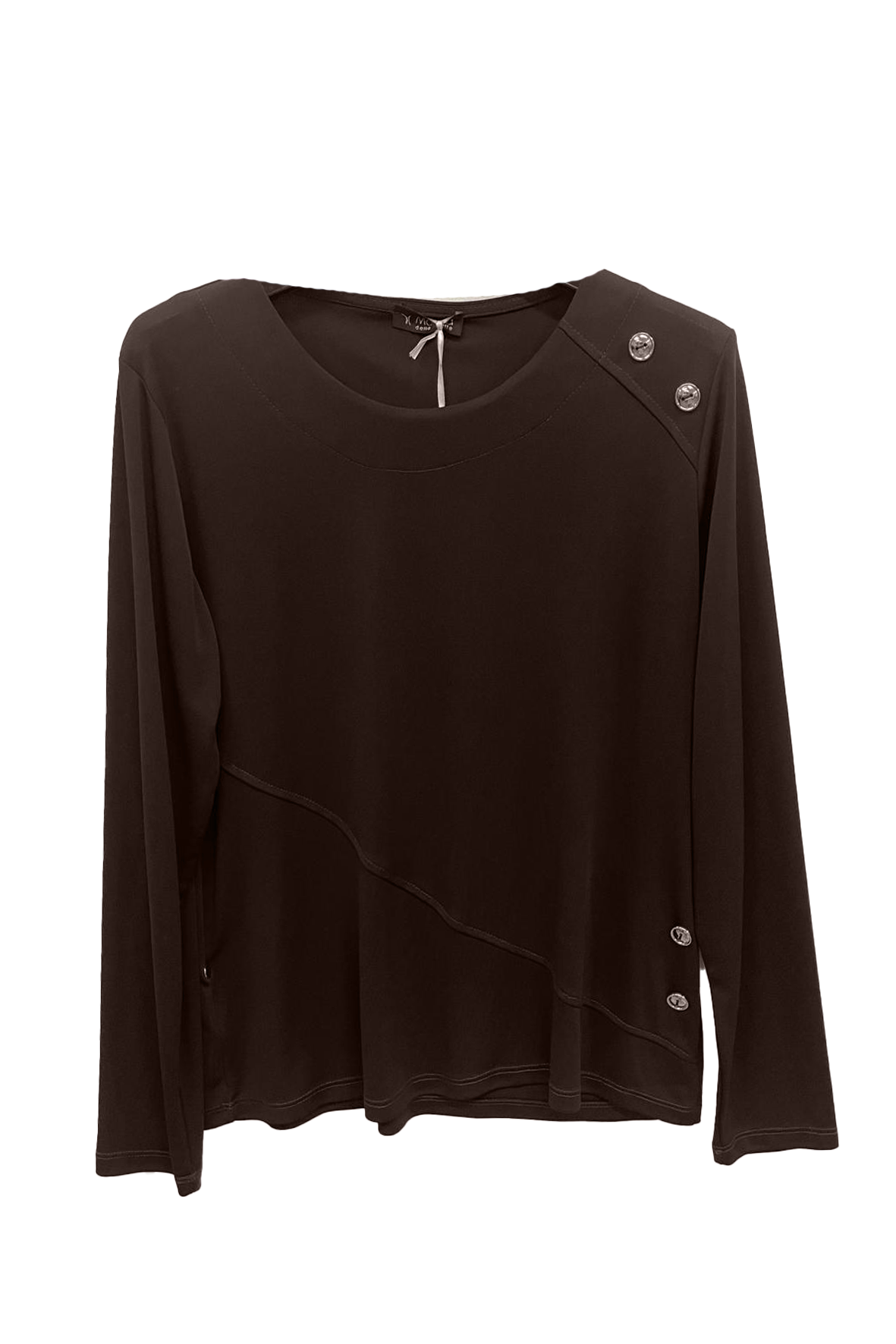 maglia con bottoni oro GR1436 MORO MARICLA