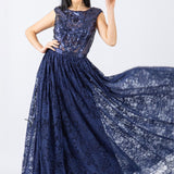 Abito in pizzo ANT1811 BLU ANTILLE ELEGANCE