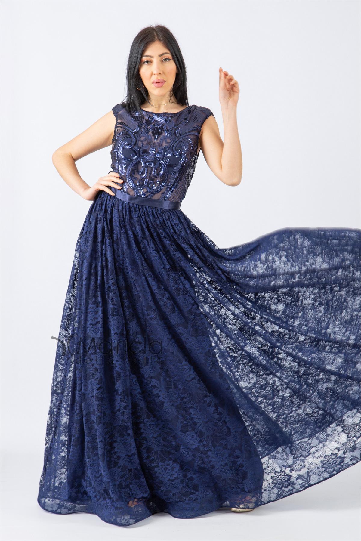 Abito in pizzo ANT1811 BLU ANTILLE ELEGANCE