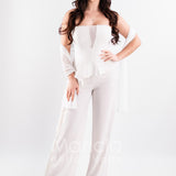 tuta con baschina PF108 BIANCO PAOLA FORTI