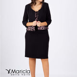 tubino ric.+bolero PF4110 NERO PAOLA FORTI