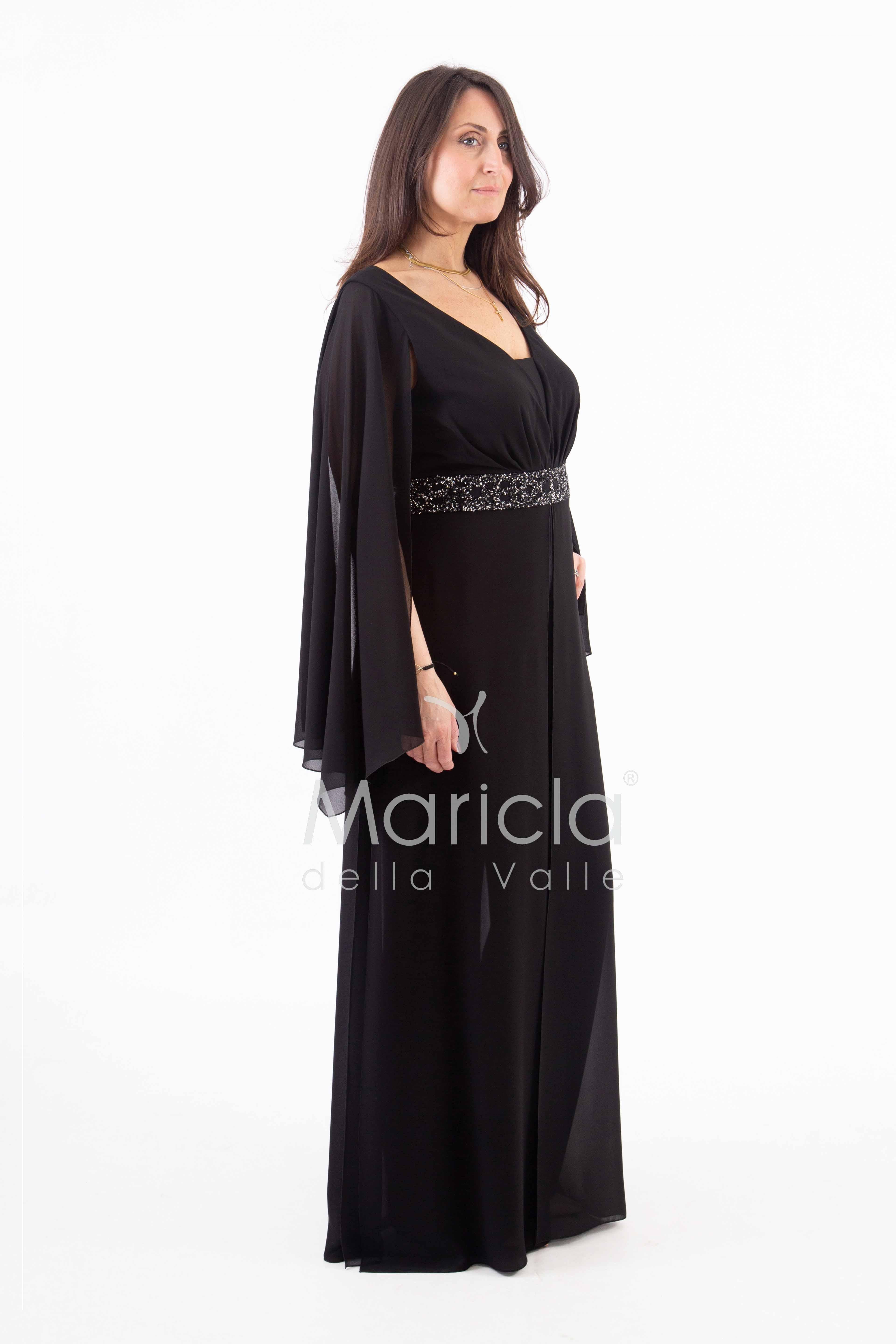 tuta con fascia strass PF105 NERO PAOLA FORTI